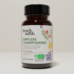 French Mush compléments alimentaires à base d'extraits de champignons médicinaux biologiques fabriqués en France Complexe 5 Champignons – Ménopause - gélules -