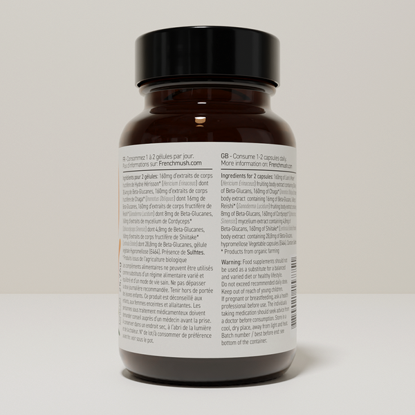 French Mush compléments alimentaires à base d'extraits de champignons médicinaux biologiques fabriqués en France Complexe 5 Template (Copy) - gélules -