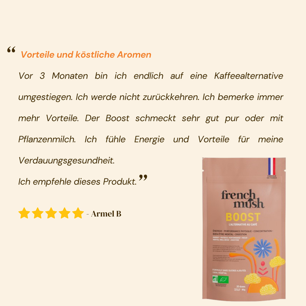French Mush compléments alimentaires à base d'extraits de champignons médicinaux biologiques fabriqués en France- BOOST