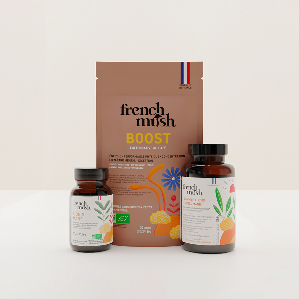French Mush compléments alimentaires à base d'extraits de champignons médicinaux biologiques fabriqués en France Pack de la rentrée (VIP) - gummies -