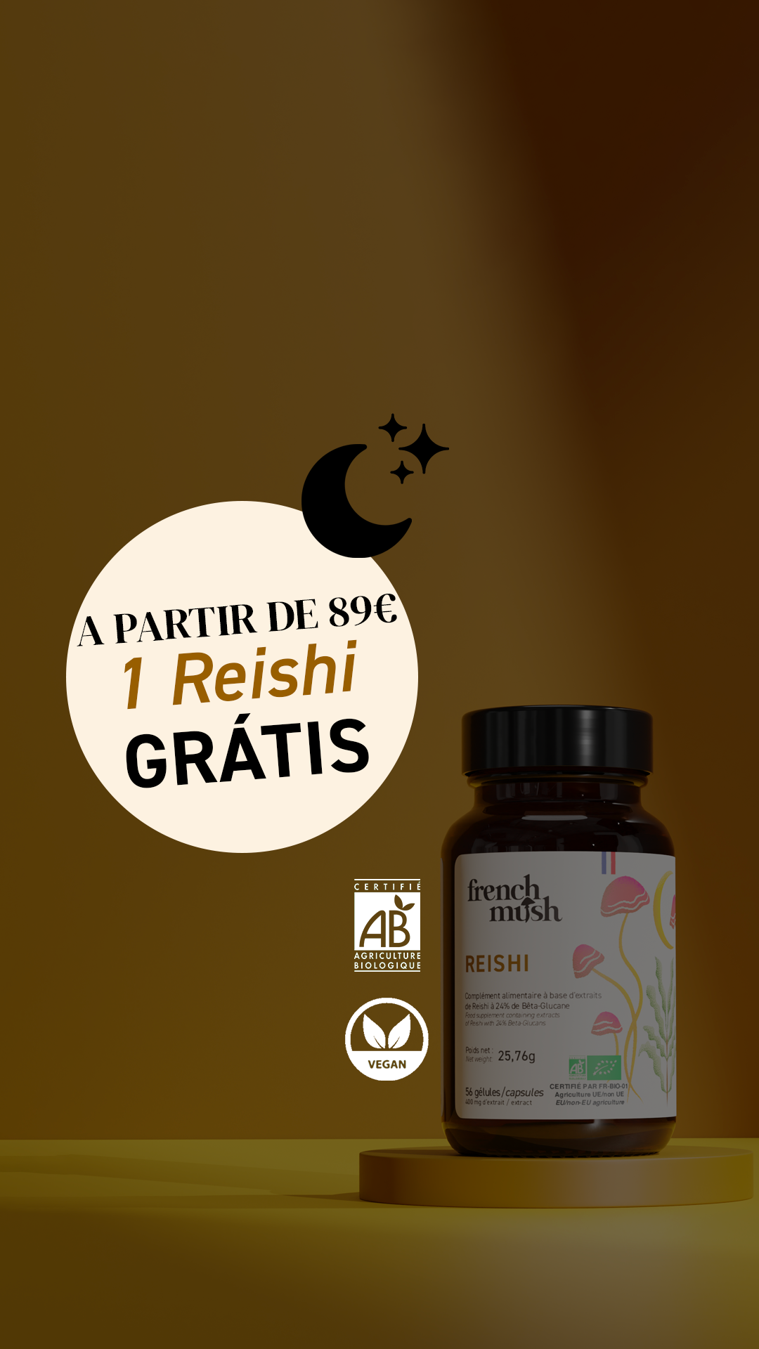 French Mush suplementos alimentares com cogumelos medicinais orgânicos - Sono Reishi