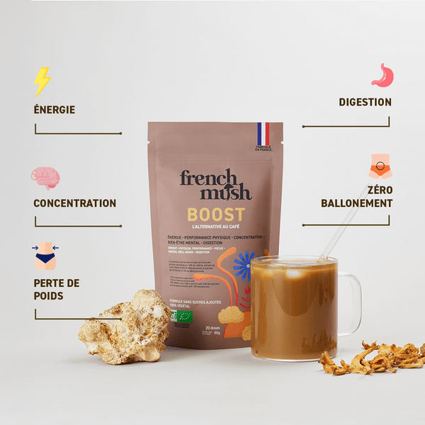 French Mush compléments alimentaires à base d'extraits de champignons médicinaux biologiques fabriqués en France - Boisson Boost Bio · Chicorée · Choose - French Mush-