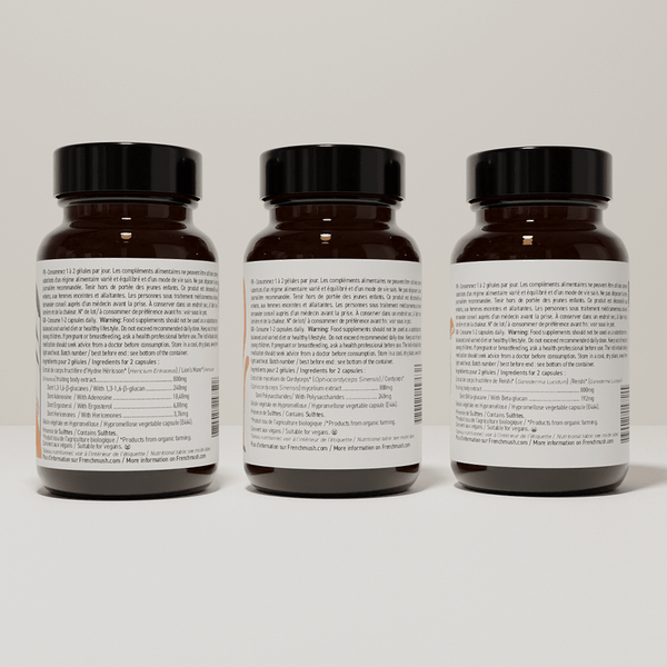 French Mush compléments alimentaires à base d'extraits de champignons médicinaux biologiques fabriqués en France Bien-être et ménopause gélules Bio - gélules -