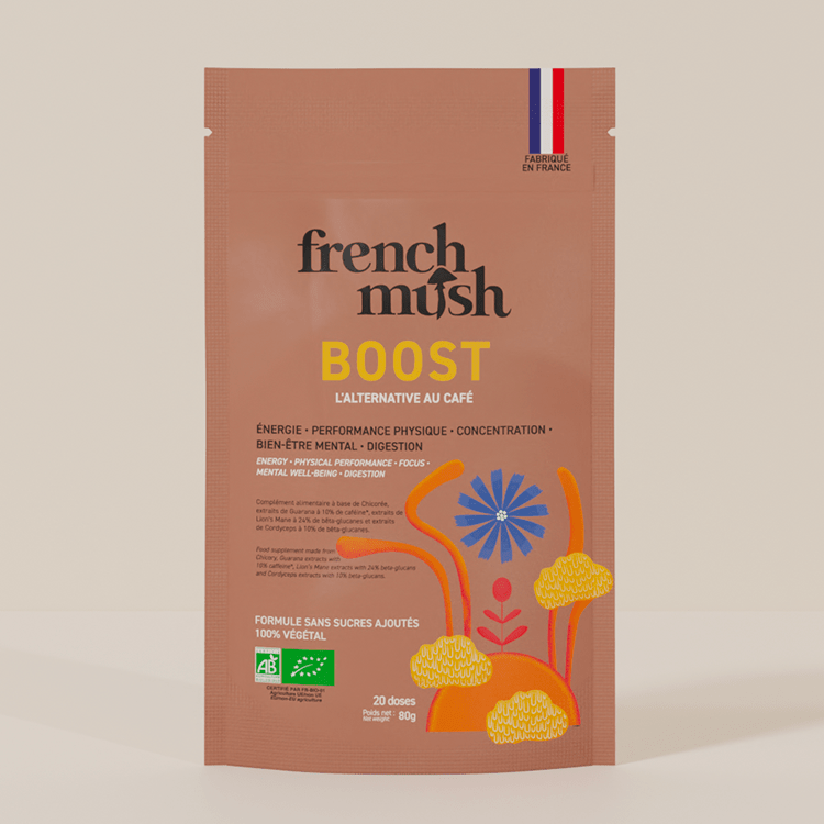 French Mush compléments alimentaires à base d'extraits de champignons médicinaux biologiques fabriqués en France - Boisson Boost Bio · Chicorée - French Mushboisson