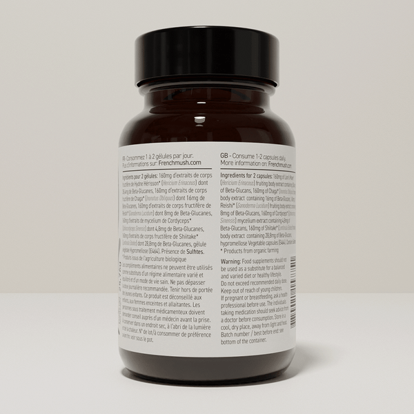 French Mush compléments alimentaires à base d'extraits de champignons médicinaux biologiques fabriqués en France Bien-être féminin - gélules -