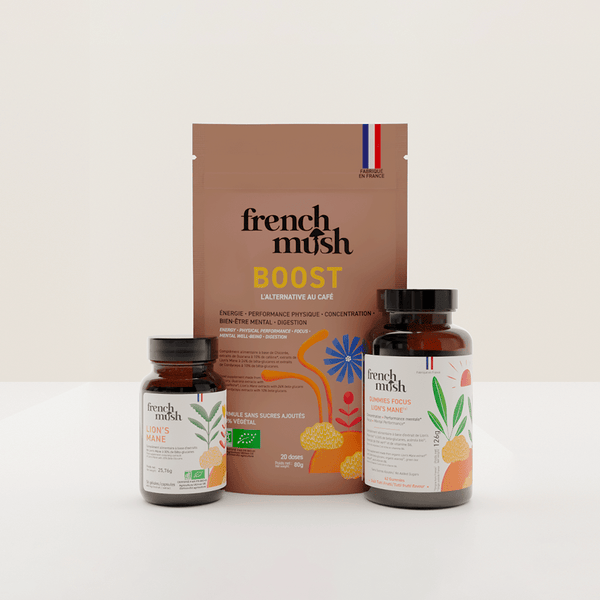 French Mush compléments alimentaires à base d'extraits de champignons médicinaux biologiques fabriqués en France Pack de la rentrée (VIP) - VIP -