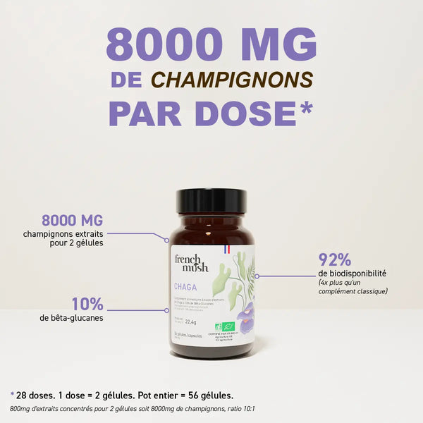French Mush compléments alimentaires à base d'extraits de champignons médicinaux biologiques fabriqués en France Pack Summer Body VIP - VIP -