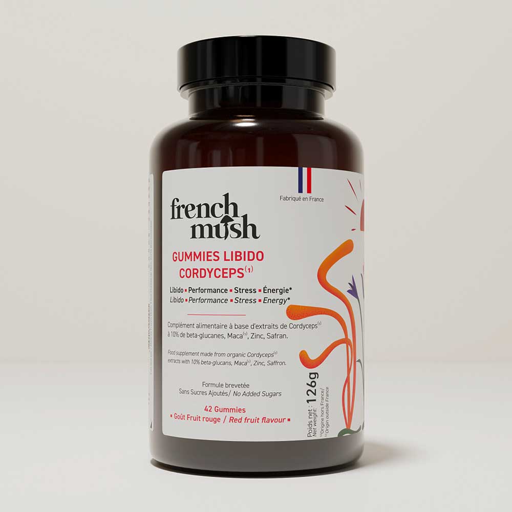 French Mush compléments alimentaires à base d'extraits de champignons médicinaux biologiques fabriqués en France - Gummies Libido - French Mush - gummies
