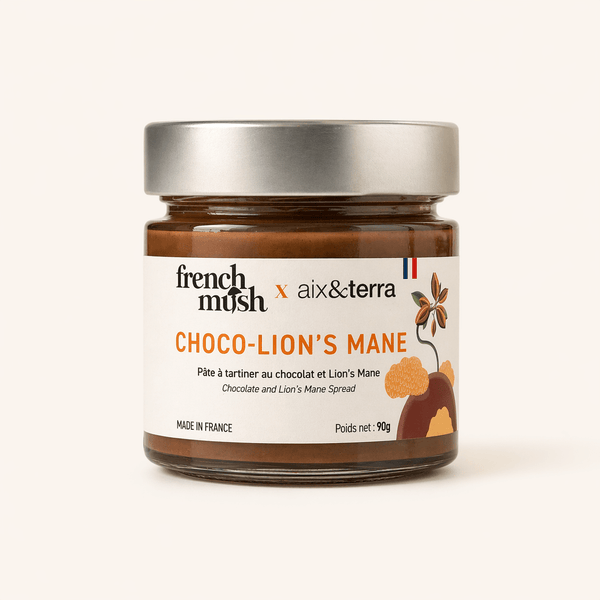 French Mush compléments alimentaires à base d'extraits de champignons médicinaux biologiques fabriqués en France Pâte à tartiner Choco-Lion’s Mane - -
