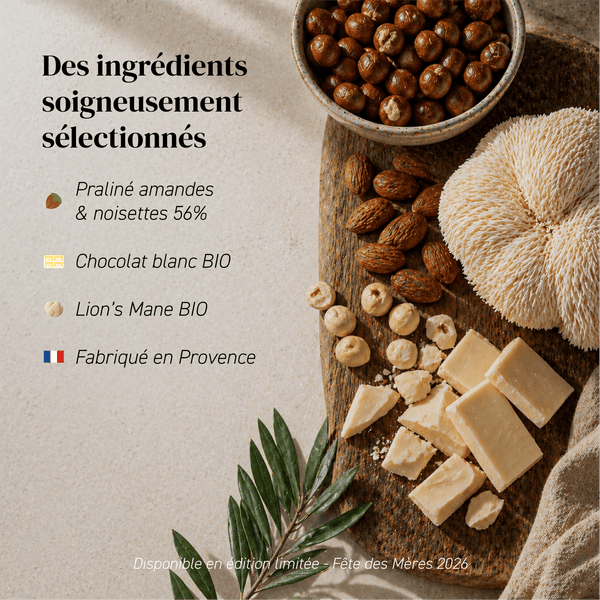 French Mush compléments alimentaires à base d'extraits de champignons médicinaux biologiques fabriqués en France Pâte à tartiner Choco-Lion’s Mane - -